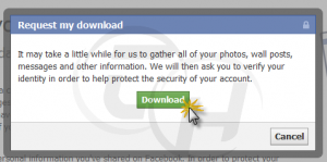 Download facebook information