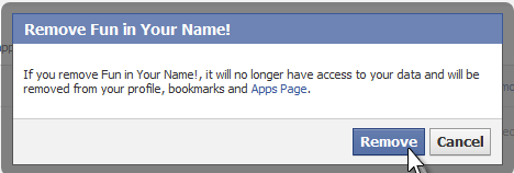 How to remove facebook application step 6