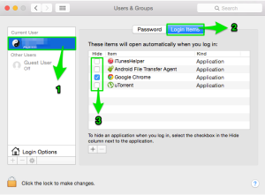 disable startup in mac osx