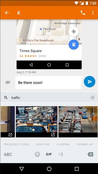 Send GIFs directly from the keyboard